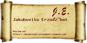 Jakubovits Erzsébet névjegykártya