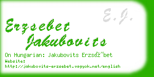 erzsebet jakubovits business card